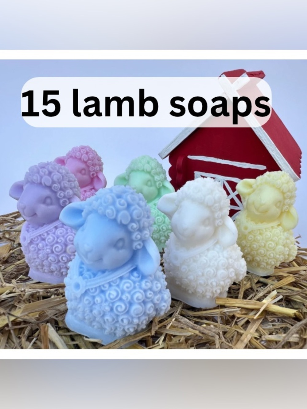 15 Adorable Soaps handmade lamb or sheep soap. Cute useful party favours/gifts